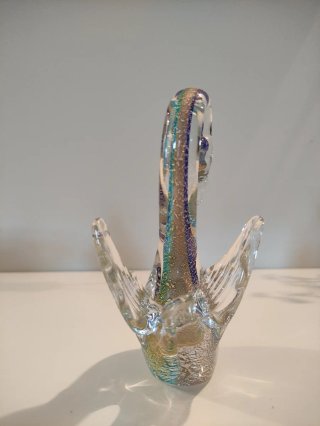 Cigno in vetro di Murano blu