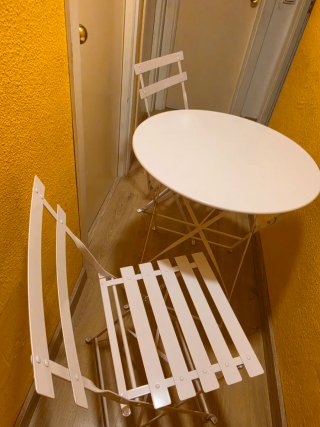 Tavolo e 2 Sedie Pieghevoli in Metallo