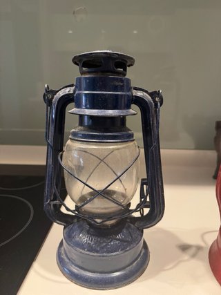 Farol Vintage Azul Estilo Marinero/Industrial