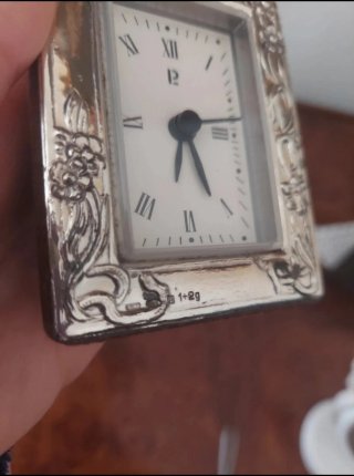 Orologio da tavolo in argento