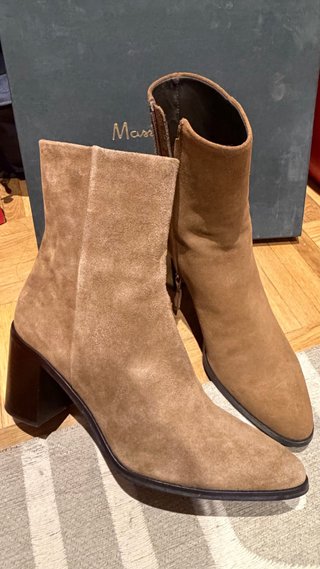 Botines camel serraje Massimo Dutti