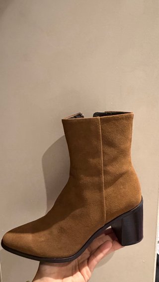 Botines camel serraje Massimo Dutti