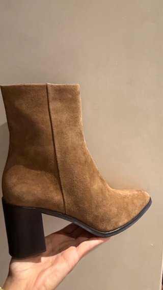 Botines camel serraje Massimo Dutti