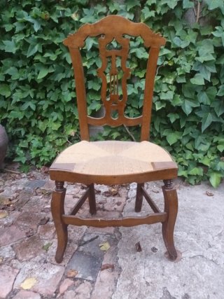 Sillas de enea antiguas (Conjunto de 10)