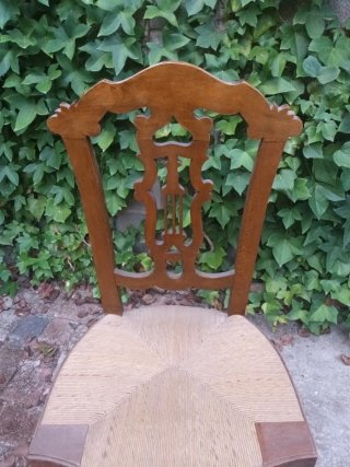 Sillas de enea antiguas (Conjunto de 10)