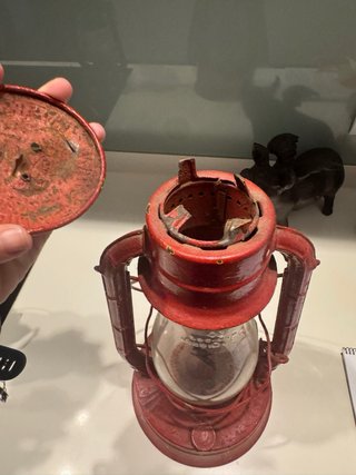 Farol vintage rojo metal - para restaurar