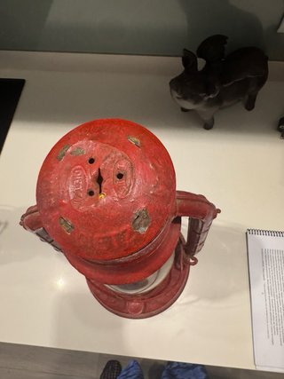 Farol vintage rojo metal - para restaurar