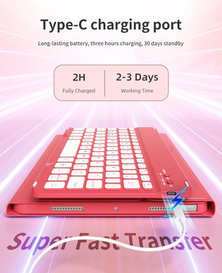 Funda con teclado iPad 10/11 gen rosa
