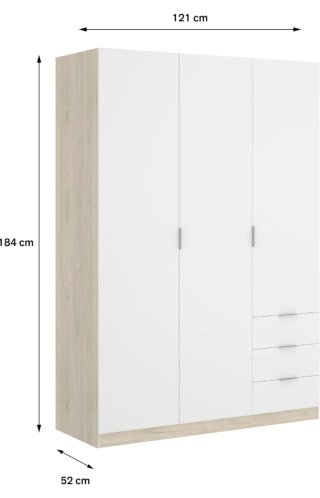 Armario 3 puertas 184x121 cm