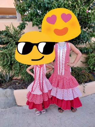 Lote 2 Trajes Gitana Niña Lunares Rojo