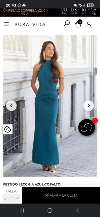 Vestido Secchia Azul Cobalto Talla S