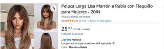 Peluca Larga LC259 Esmee con Flequillo