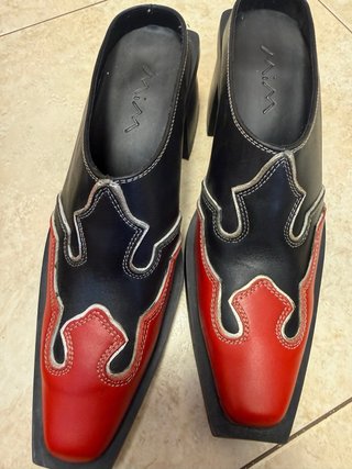 Zapatos de tacón estilo western Piel