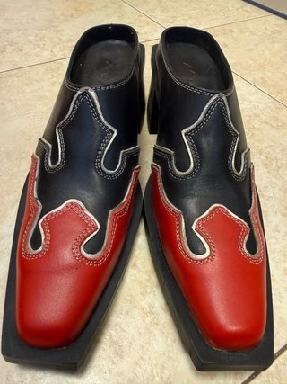 Zapatos de tacón estilo western Piel