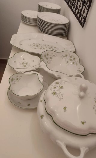Vajilla Porcelana Bidasoa Flores Verdes