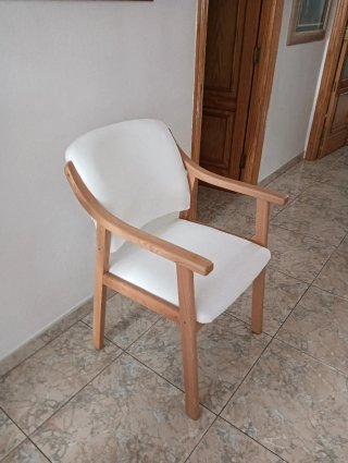 4 Sillas Blancas Antimanchas Madera