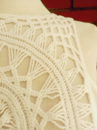 Blusa Boho Blanca Crochet Talla S