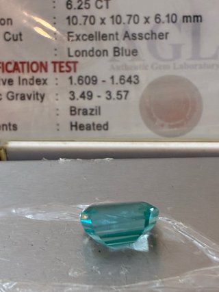 Topacio London Blue 6.25 Ct Natural AGL