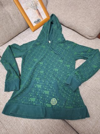 Sudadera Pull&Bear verde capucha T.L