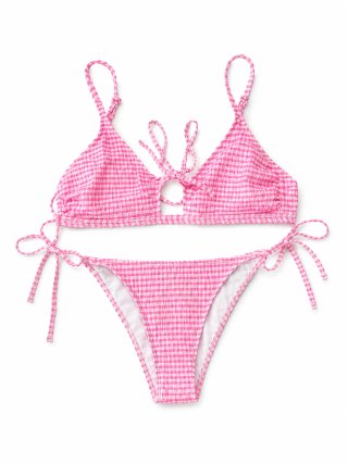 Bikini de cuadros rosa