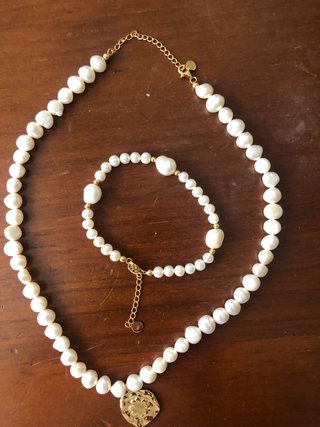 Conjunto collar y pulsera Majorica perlas
