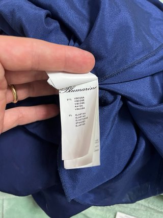 Blumarine Abito in Seta Blu Taglia S
