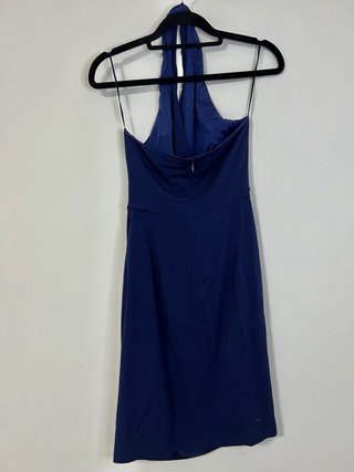 Blumarine Abito in Seta Blu Taglia S