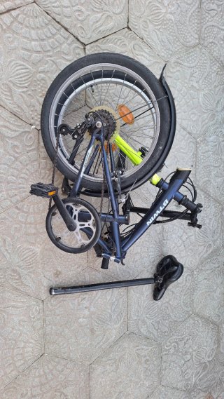 Bicicleta pieghevole B'TWIN Blu e Giallo