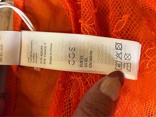 COS – Sheer Floral Lace Briefs – Vibrant Orange –
