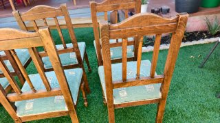 Juego 6 Sillas de 1890 Antiguas Madera Restauradas