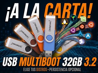 USB Linux 32GB 3.2 Personalizado+persistencia