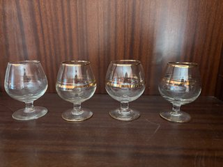 7 Copas Coñac Vintage Doradas