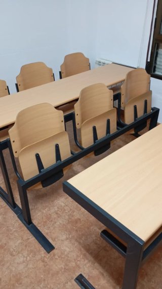 Pupitres abatibles madera y metal