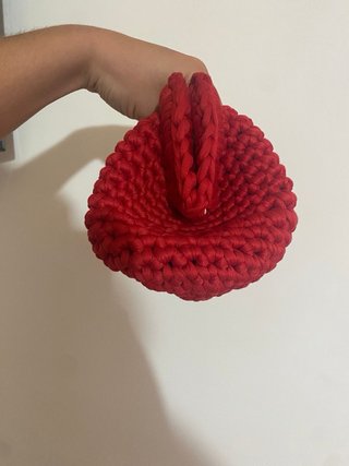 Borsa uncinetto rossa fatta a mano
