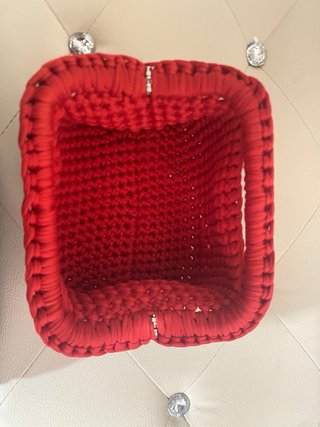 Borsa uncinetto rossa fatta a mano