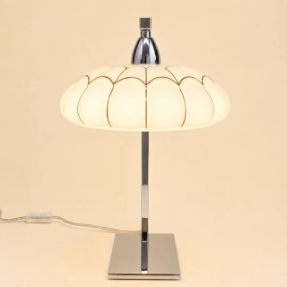 Candeeiro de mesa vintage bege e prateado