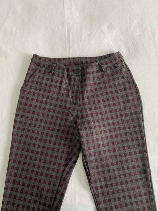Pantalón cuadros vintage gris y granate Italia