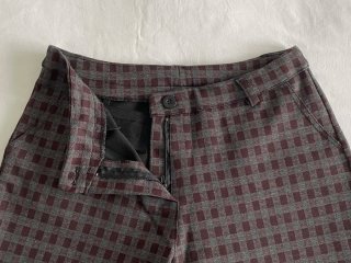 Pantalón cuadros vintage gris y granate Italia