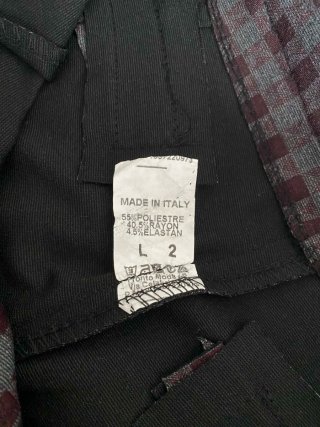 Pantalón cuadros vintage gris y granate Italia