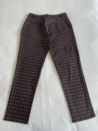 Pantalón cuadros vintage gris y granate Italia