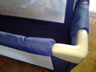 Cuna de viaje azul