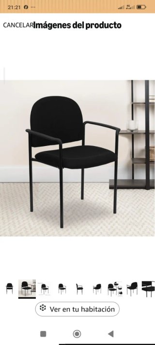 Silla de acero negra.