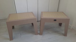 Set 2 mesitas auxiliares beige