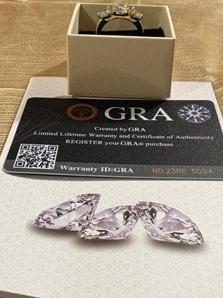 Anello Trilogy Moissanite Placcato Oro
