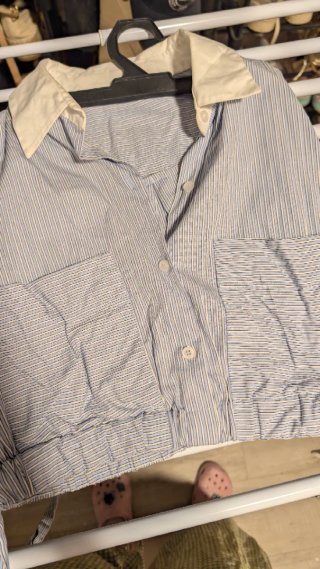 Camisa Zara Crop Top Rayas