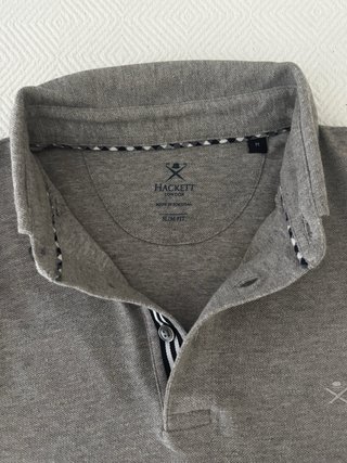 Polo Hackett gris hombre manga corta