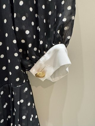 Vestido Zara Negro Lunares Blanco