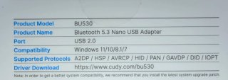 Adattatore Bluetooth 5.3 USB CUDY Nano