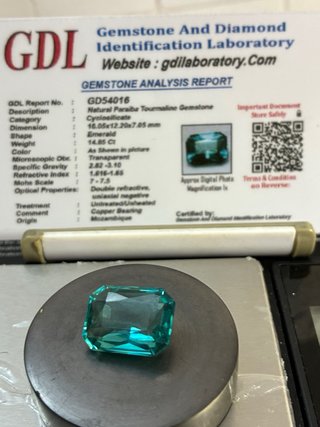 Turmalina Paraíba Natural 14.85Ct GDL