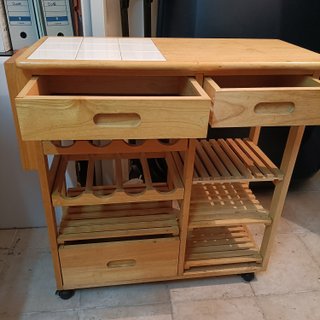 Carrito Cocina Madera y Cerámica